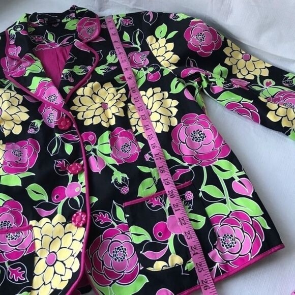 Ny Collection Woman Button Front Floral Print Jacket Blazer Size 1X - Picture 8 of 8